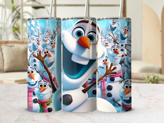 Cute Snowman Character Design Insulated Tumbler