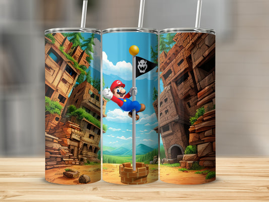 Mario Flag Victory Scene Tumbler 20oz Drinkware