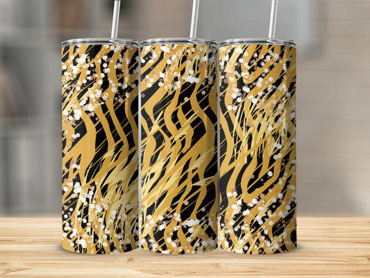 Abstract Gold and Black Pattern Tumbler Product