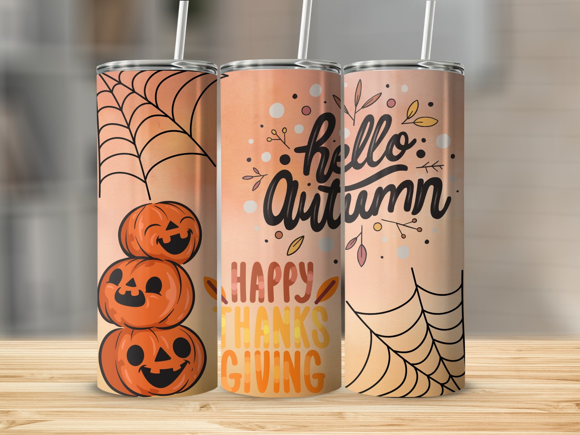 Halloween Hello Autumn Happy Thanksgiving Tumbler