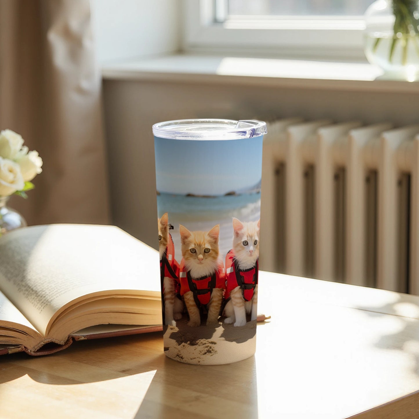 Kittens Life Vests Beach Scene Adorable Tumbler product type
Kittens
Cat
Pet
Animal
Beach
Ocean
Life Vest
Lifejacket
Cute
Adorable
Tumbler
Drinkware
Travel Cup
Summer Fun
Coastal
Marine
Feline
Kitty
Water Safety
Vacation Theme