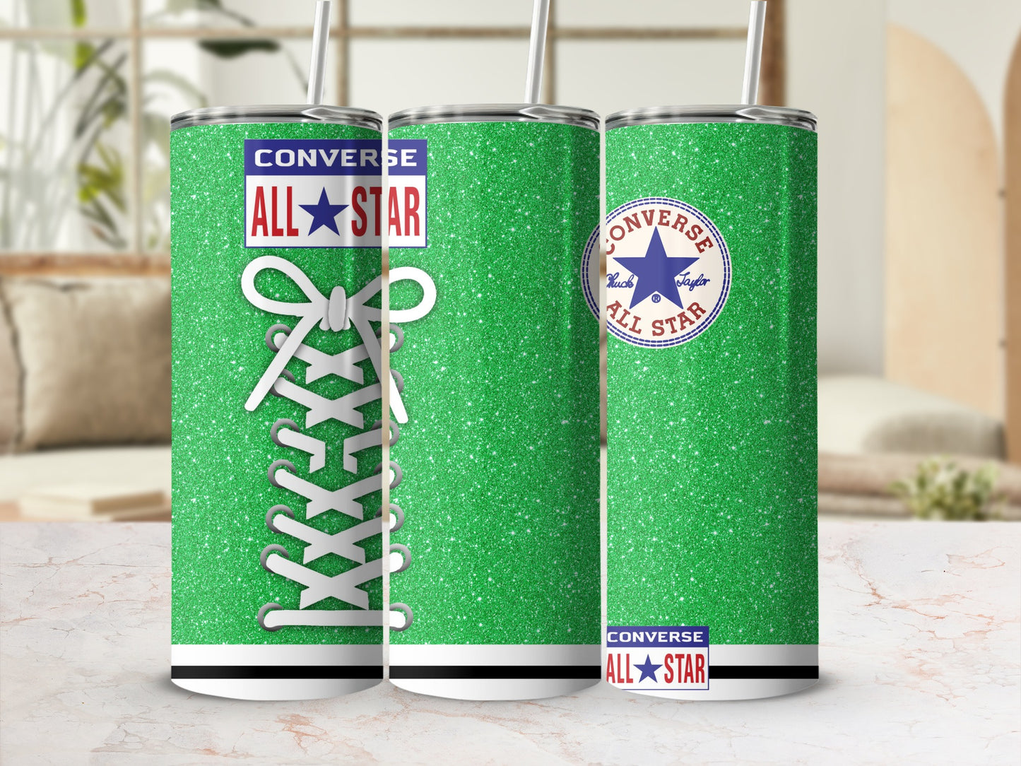 Green Glitter Converse All Star Shoelace Design product type