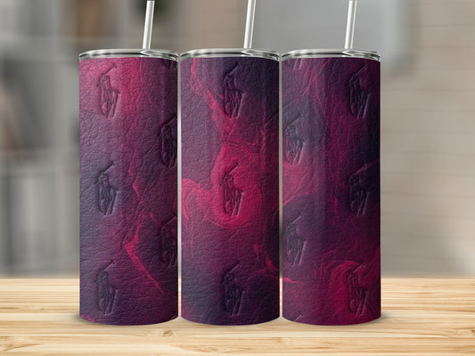 Pink Purple Polo Horse Print Abstract Design Tumblers