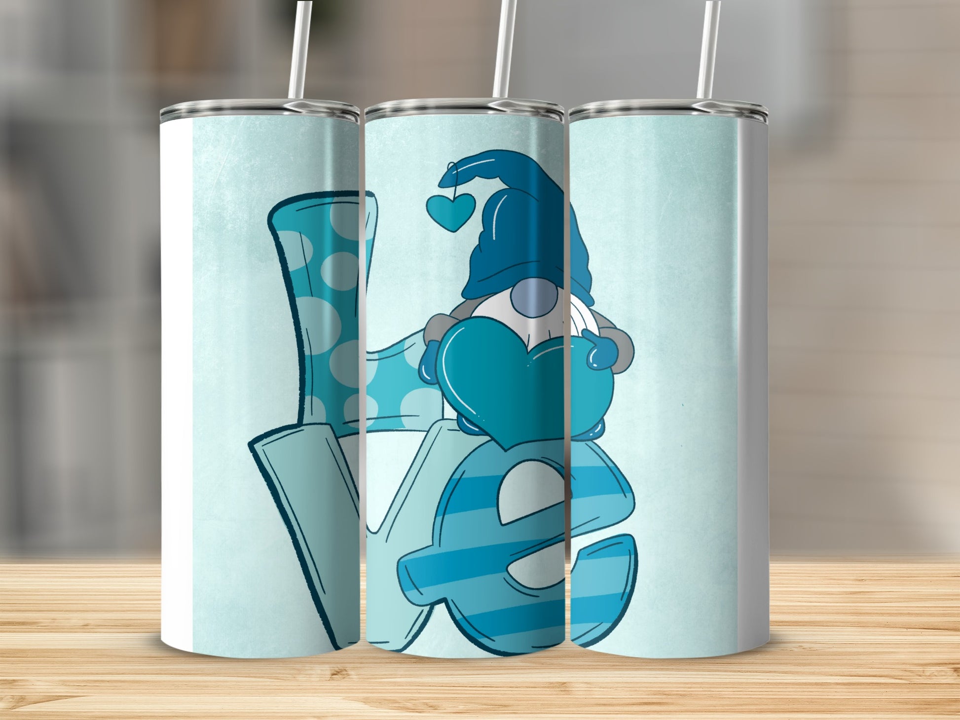 Personalized Love Gnome Tumbler Valentine's Gift