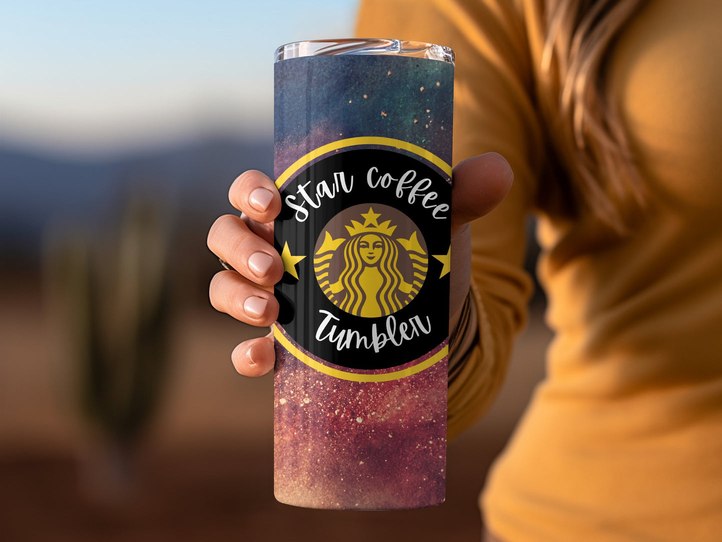 Stunning Galaxy-Themed Star Coffee Tumbler Cup