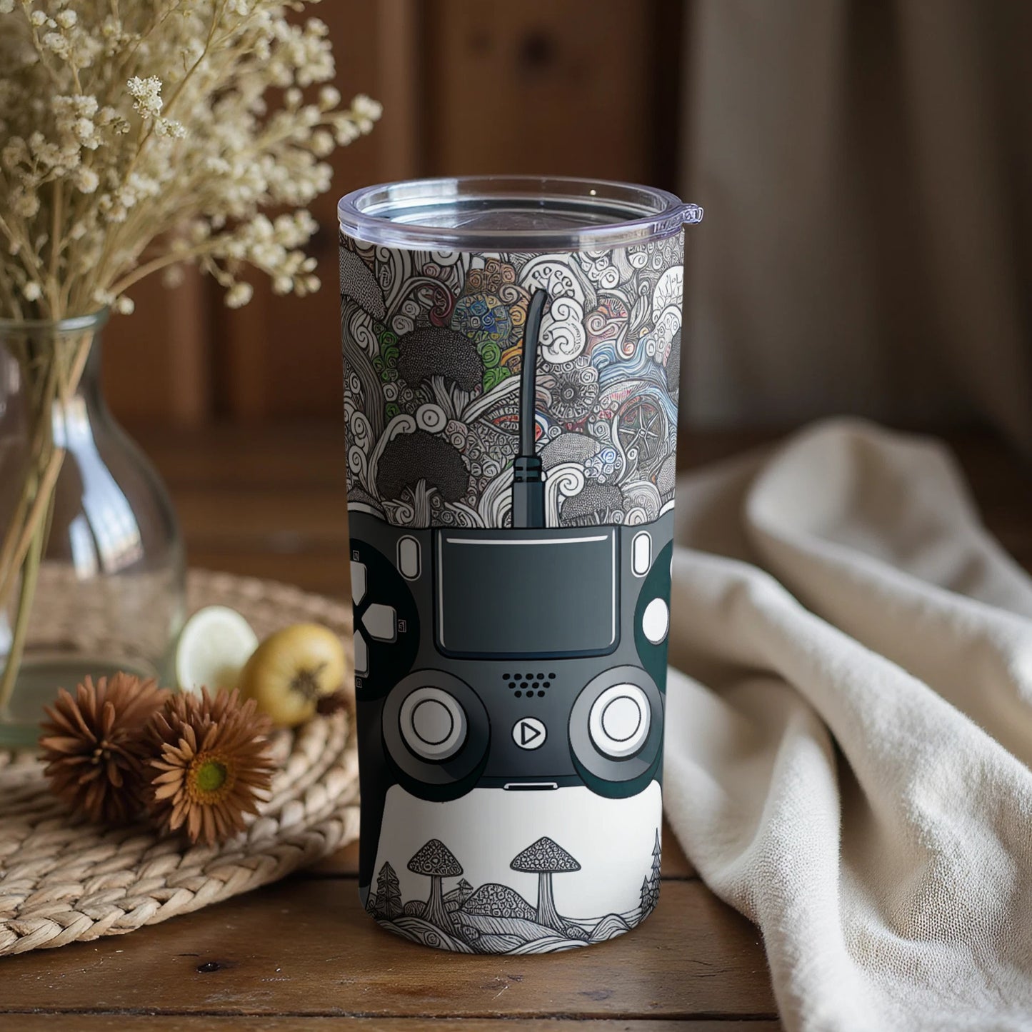 Intricate Control Console Design Travel Mug