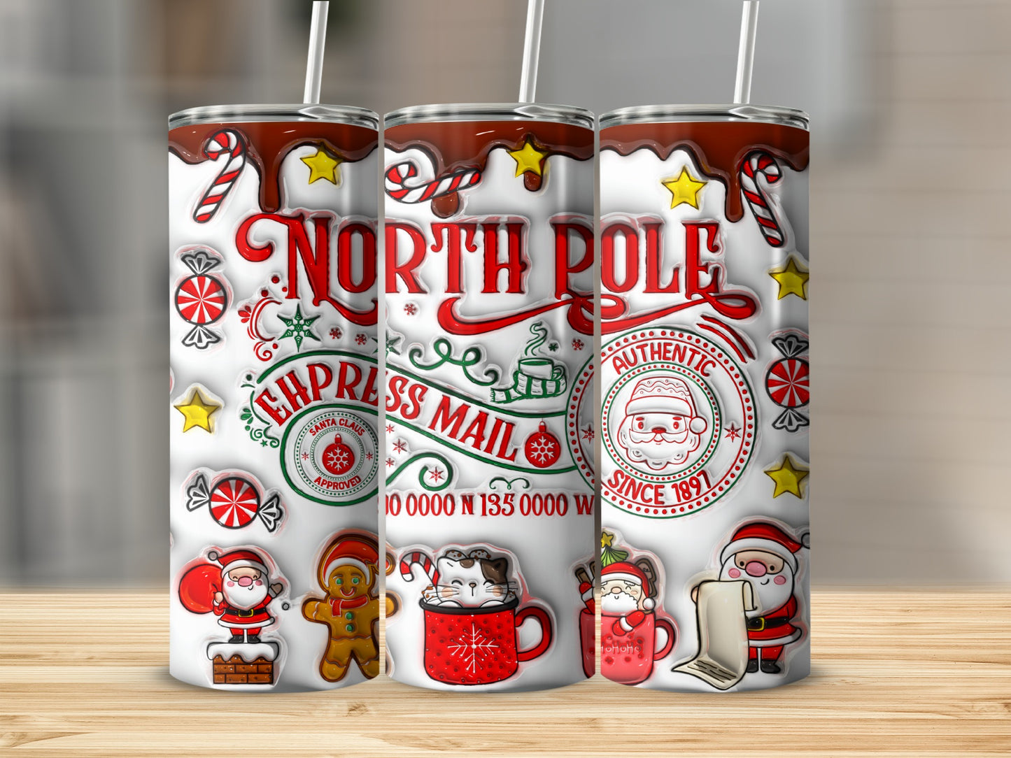 North Pole Express Mail Santa Claus Authentic Tumbler