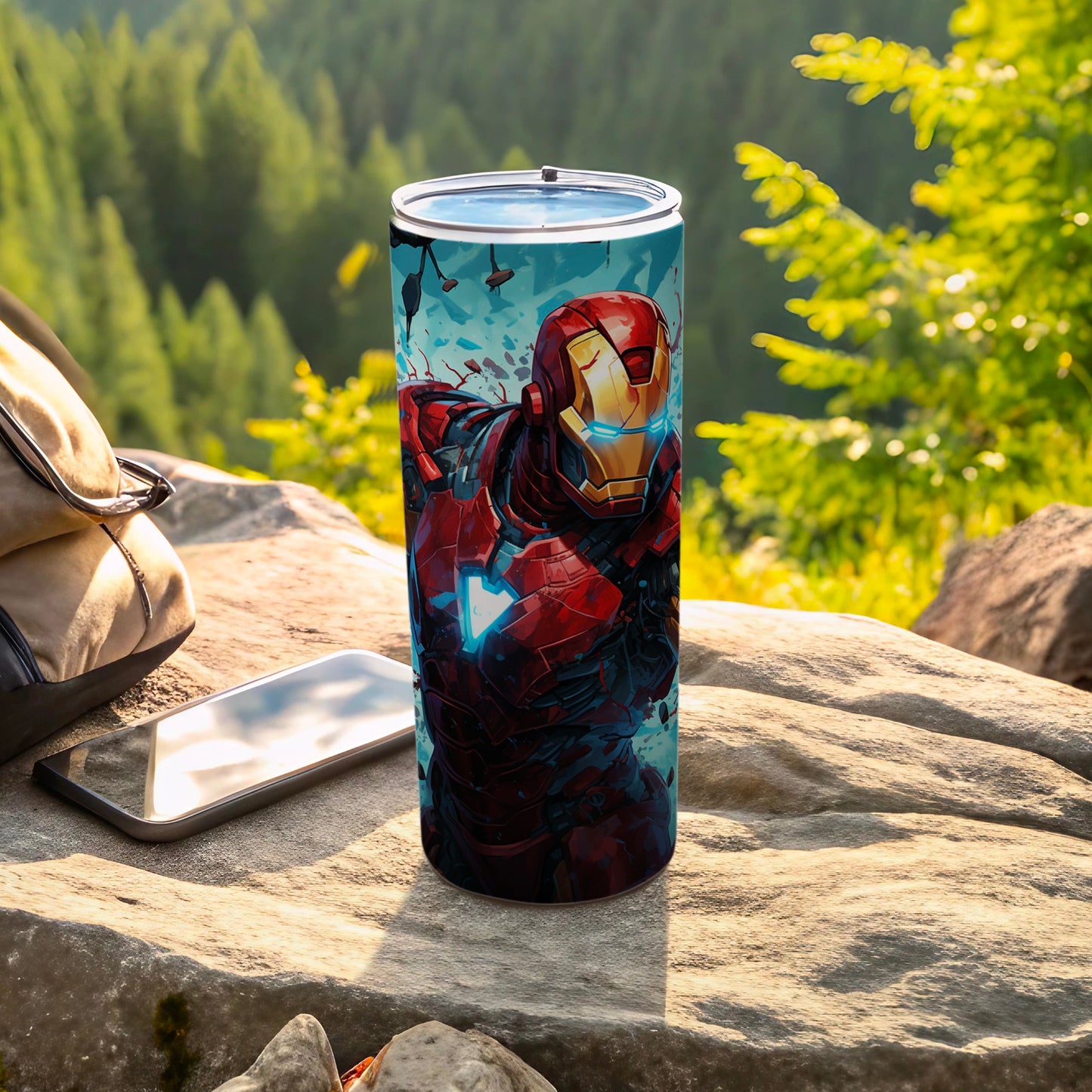 Iron Man Themed Stainless Steel Travel Tumbler Cup