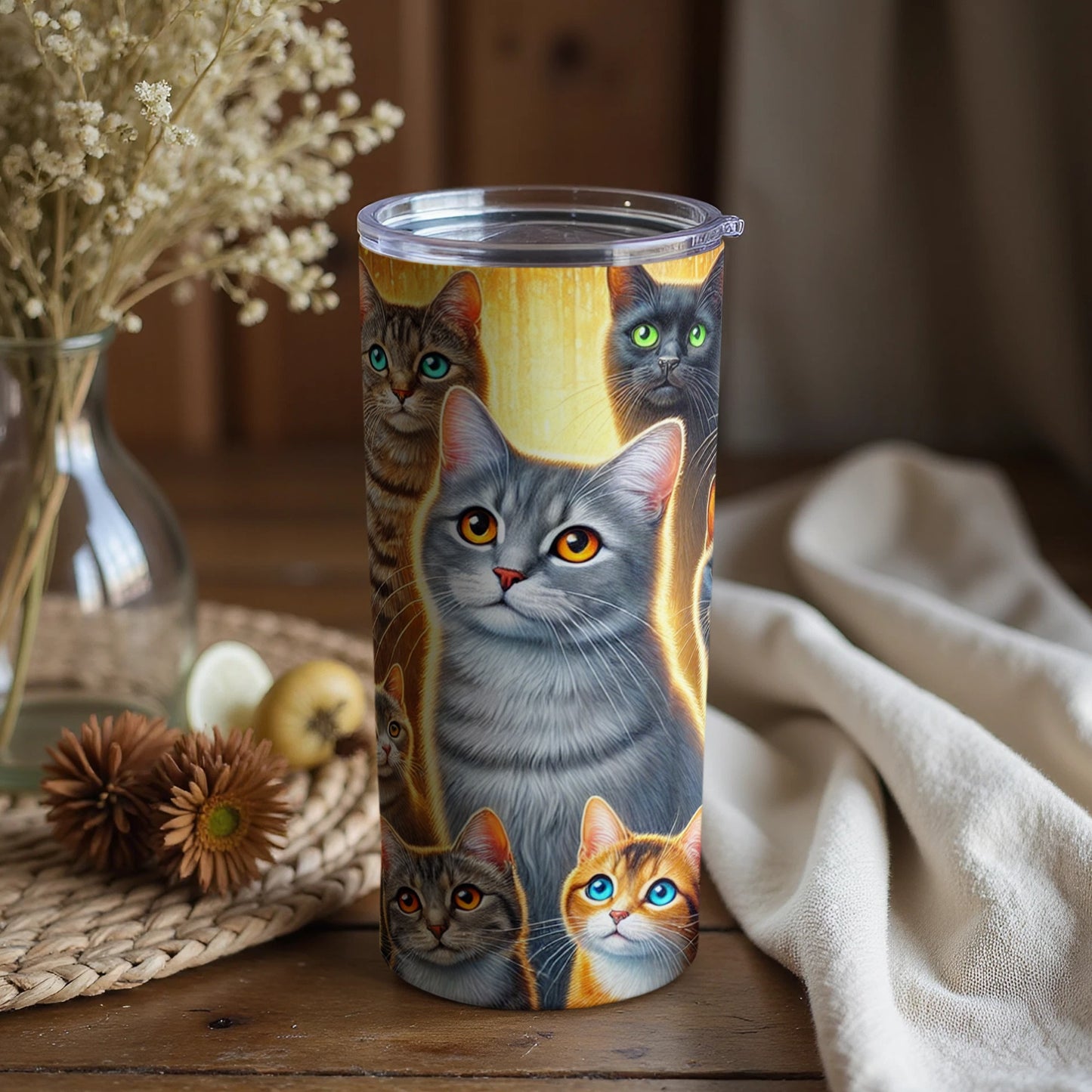 Adorable Cat Art Tumbler for Pet Lovers and Cat Owners