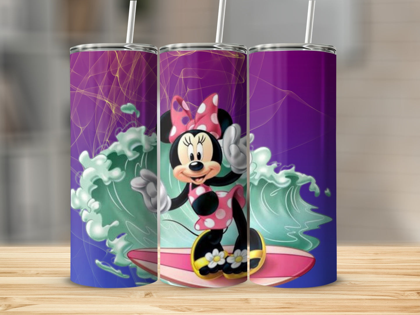 Minnie Mouse Surfing Stainless Steel Tumbler