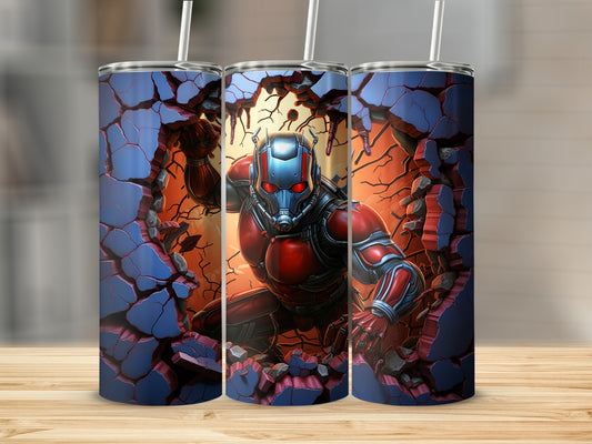 Cool Superhero Breaking Through Wall Tumbler Design