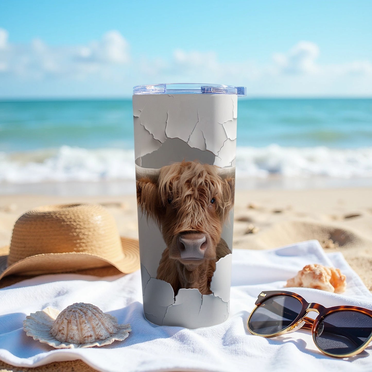 Baby Highland Cow Tumbler Beach Sand Ocean Scene product type
highland cow
baby cow
cute cow
tumbler
drinkware
beverage holder
beach scene
ocean view
sand beach
vacation travel
summer vibes
animal print
farm animal
scottish cow
gift idea
unique design
insulated cup
coffee tumbler
travel mug
outdoor accessory