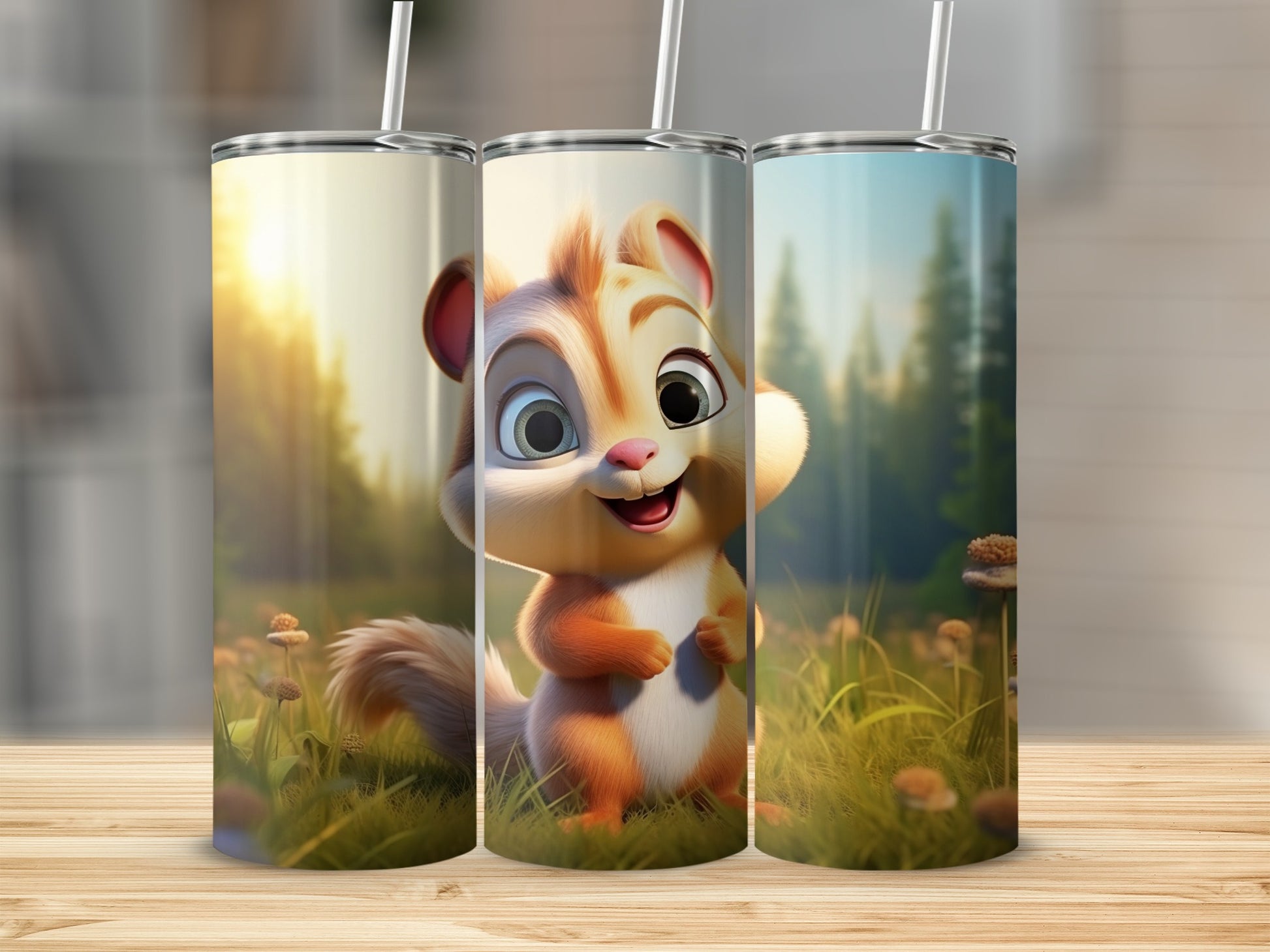 Adorable Baby Chipmunk Design Tall Tumbler Cup