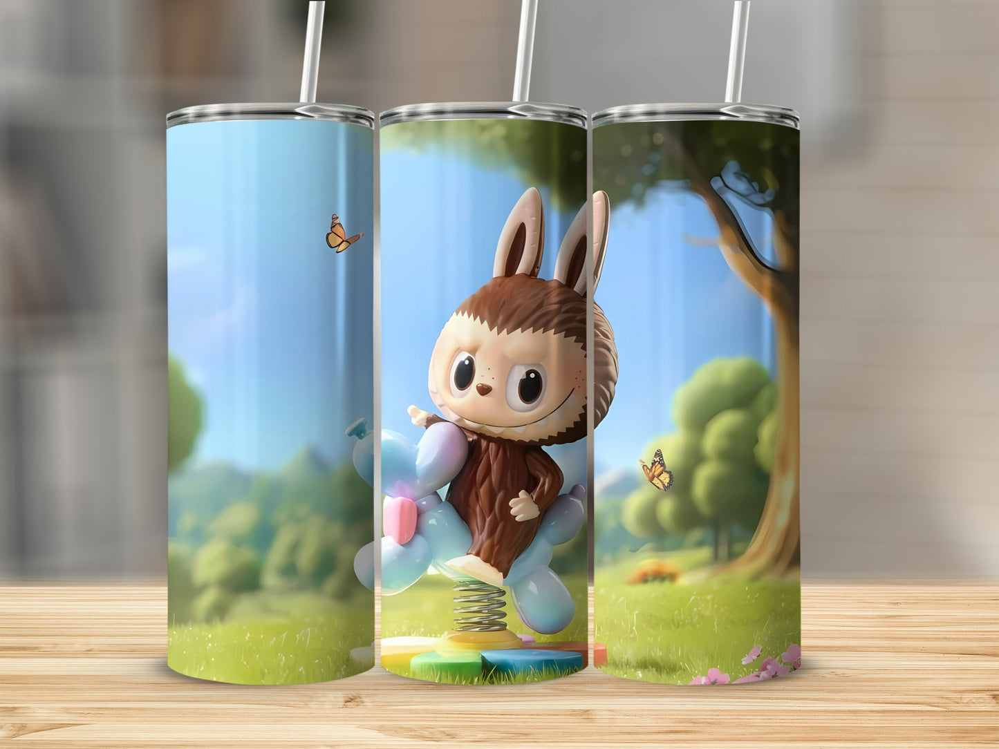 Adorable Woodland Creature with Balloons Insulated Tumbler