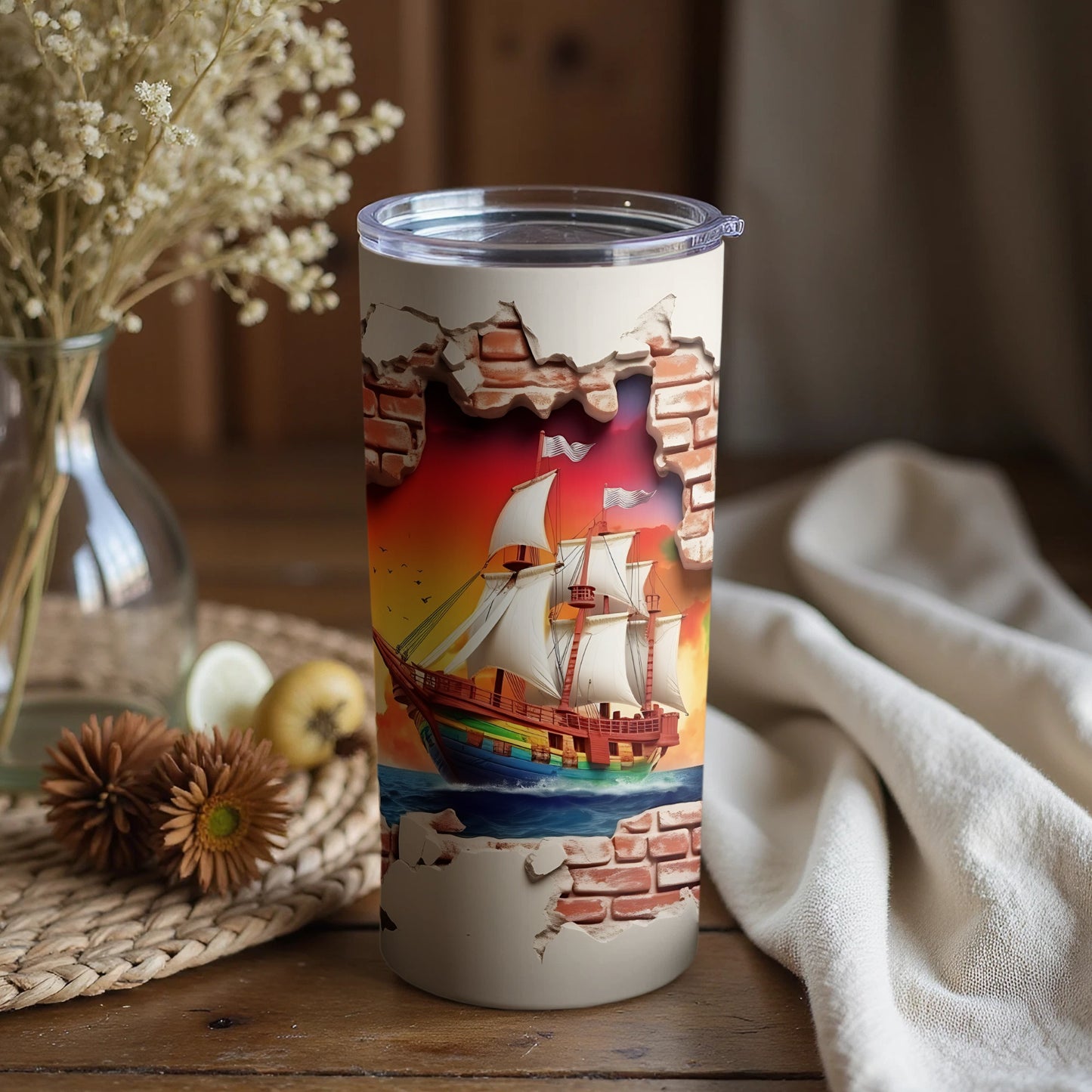 Pirate Ship Thermal Beverage Tumbler Adventure
