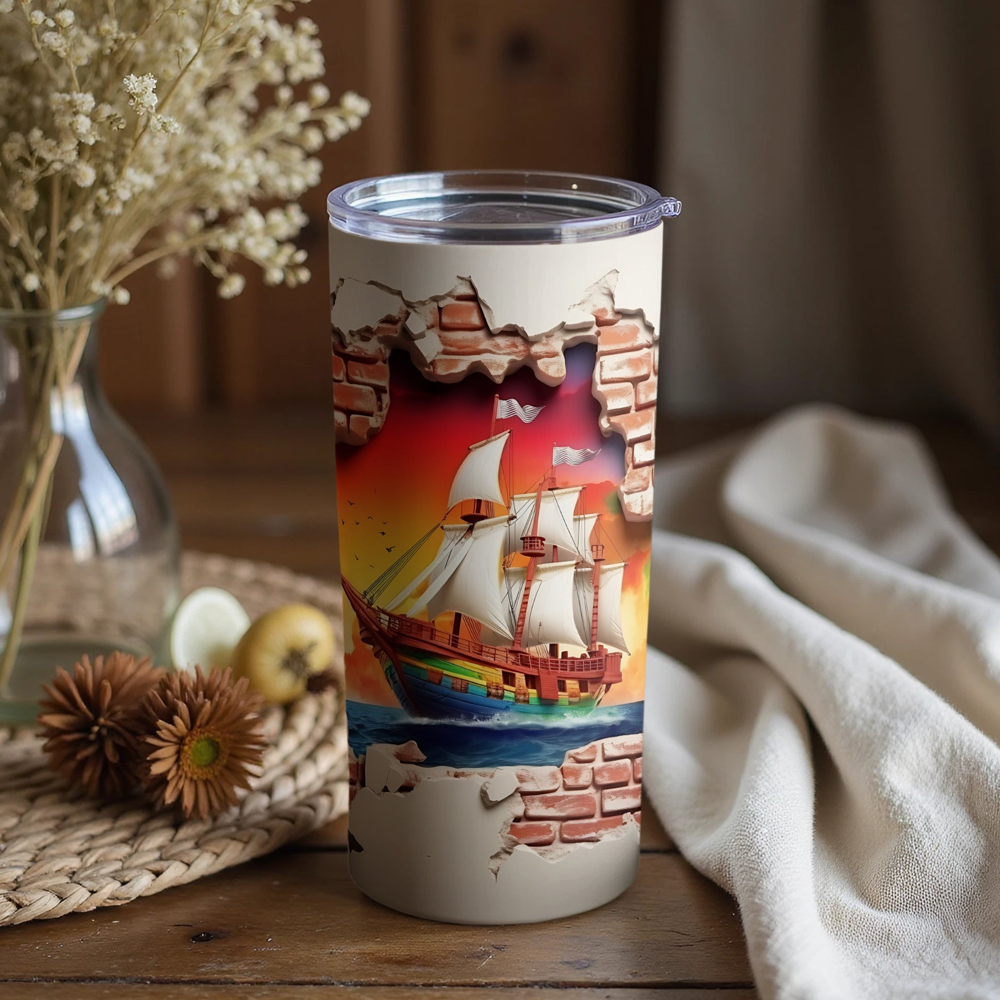 Pirate Ship Thermal Beverage Tumbler Adventure