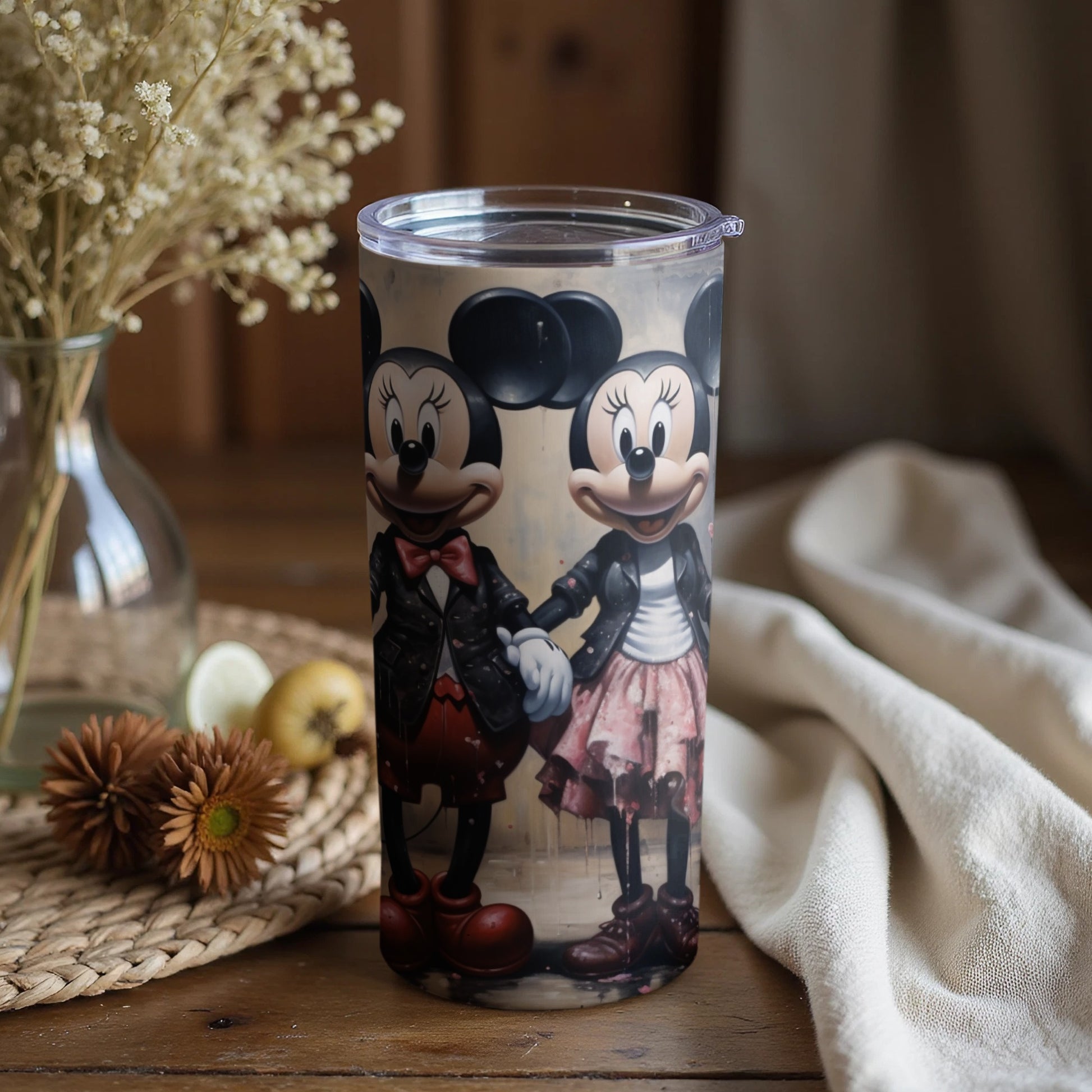Mickey and Minnie Holding Hands Insulated Tumbler