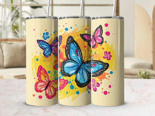 Vibrant Butterfly Splatter Artwork Tumbler product type
Tumbler, Butterfly, Colorful, Floral, Splatter, Paint Splatter, Artistic Design, Vibrant Colors, Blue Butterfly, Pink Butterfly, Orange Butterfly, Nature Inspired, Drinkware, Gift Idea, Everyday Use, Summer Vibes, Unique Design, Abstract Art, Insect Theme, Butterflies