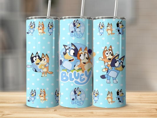 Bluey Character Fun Polka Dot Design Insulated Tumbler
