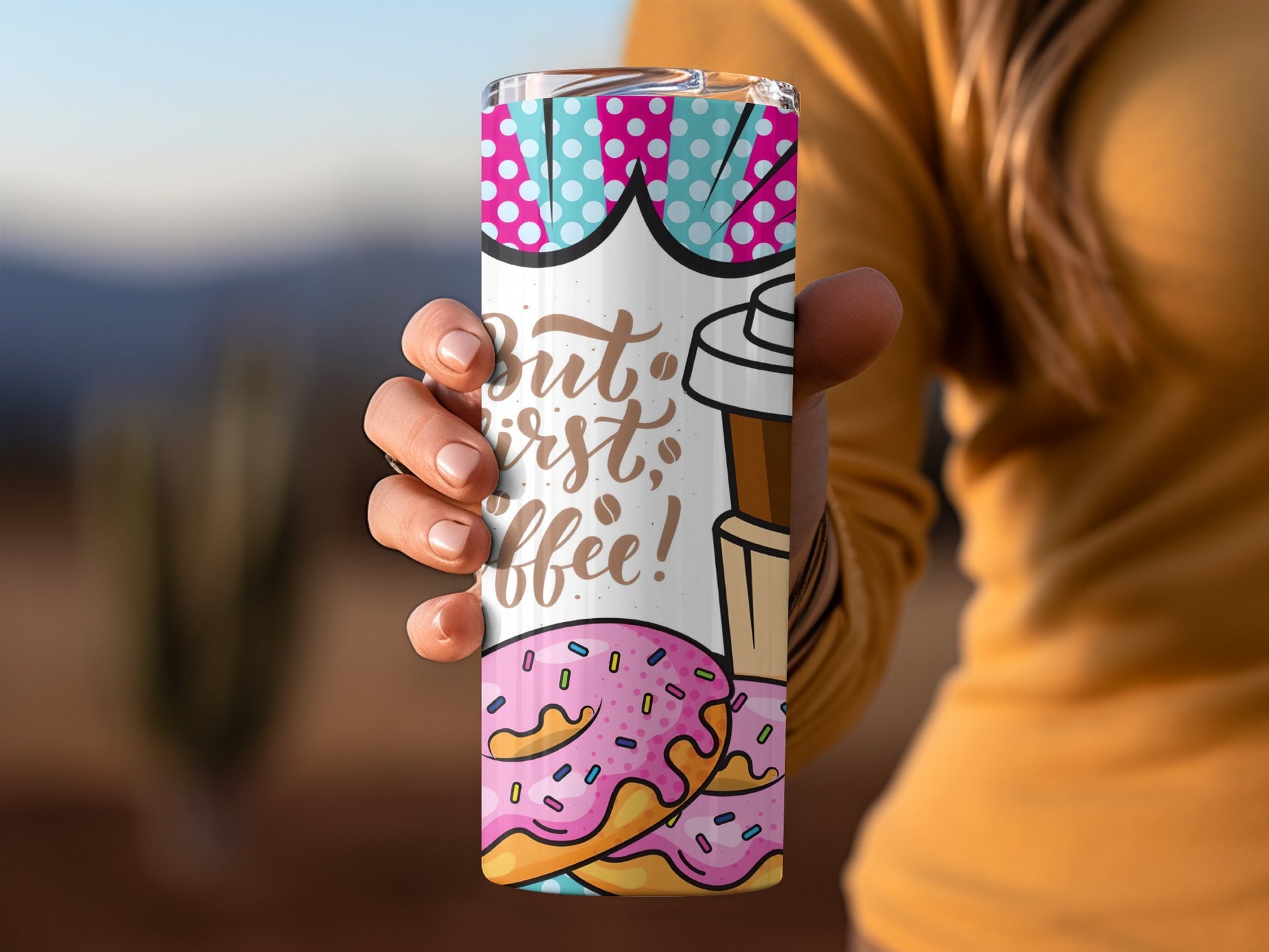 But First Coffee Donut Design Tumbler for Coffee Lovers