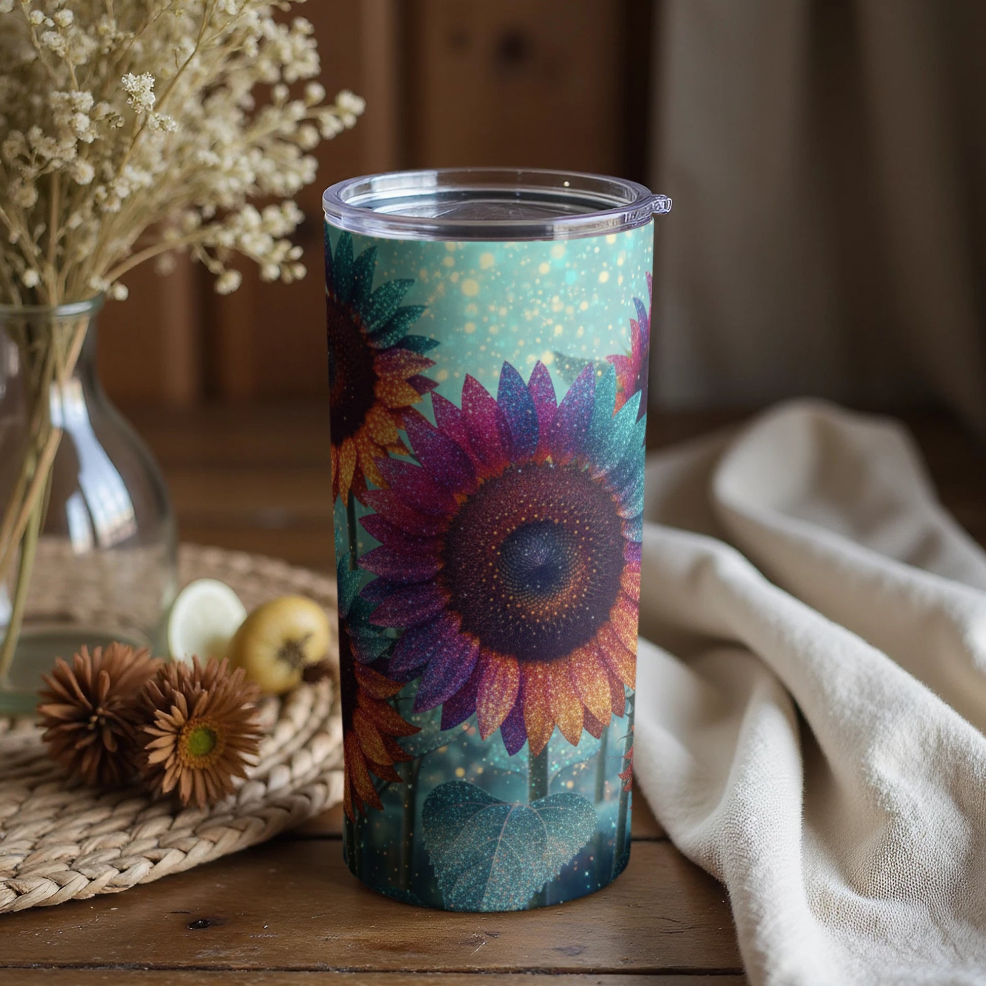 Colorful Sunflower Design Insulated Tumbler