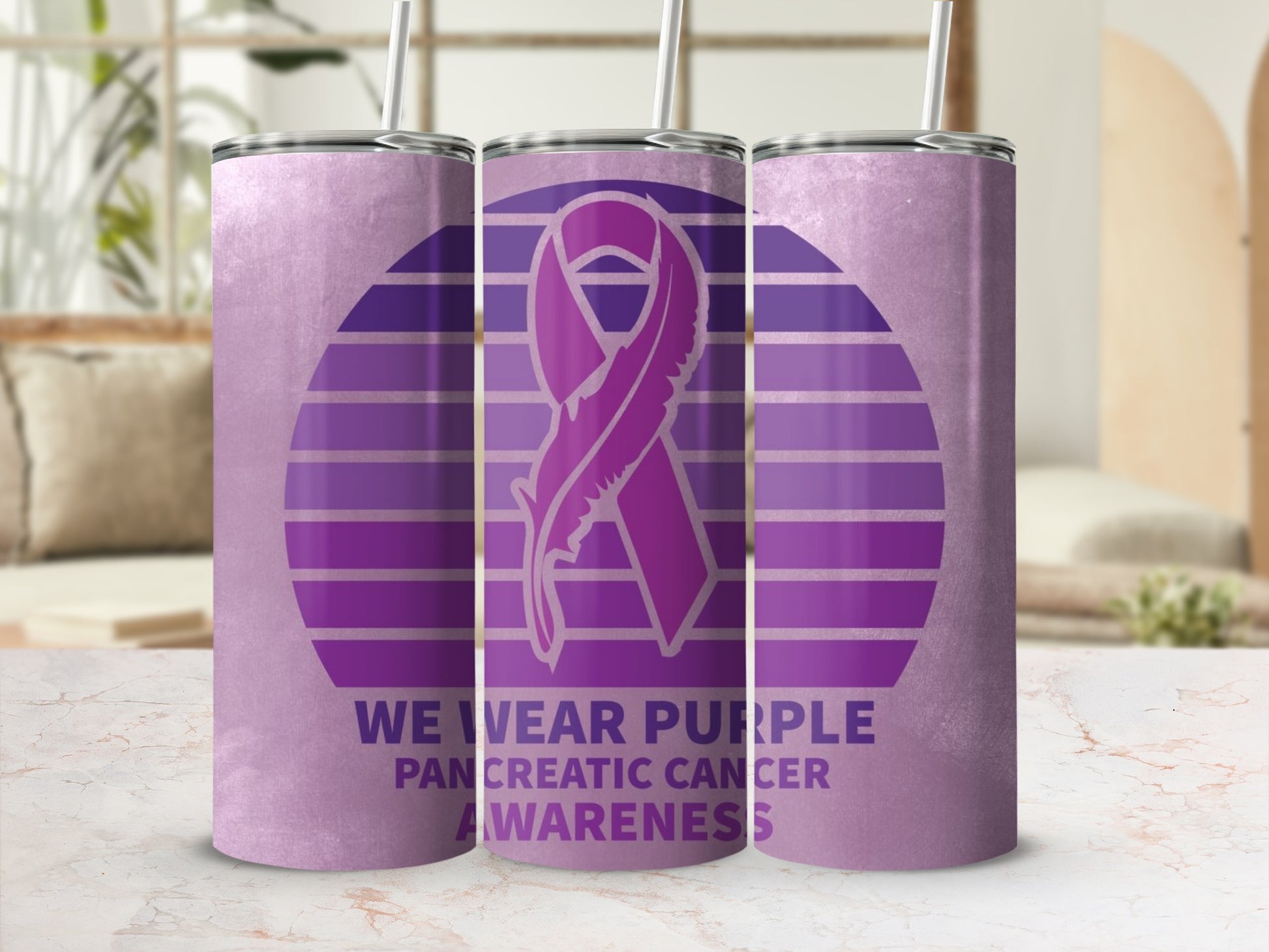 We Wear Purple Pancreatic Cancer Awareness Tumbler