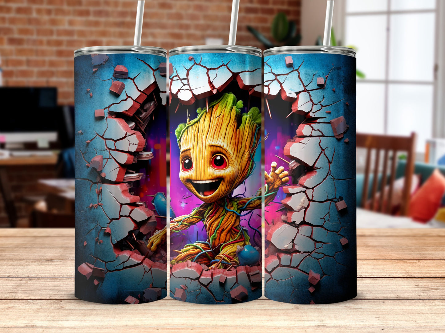 Cute Cartoon Character Print Insulated Tumbler