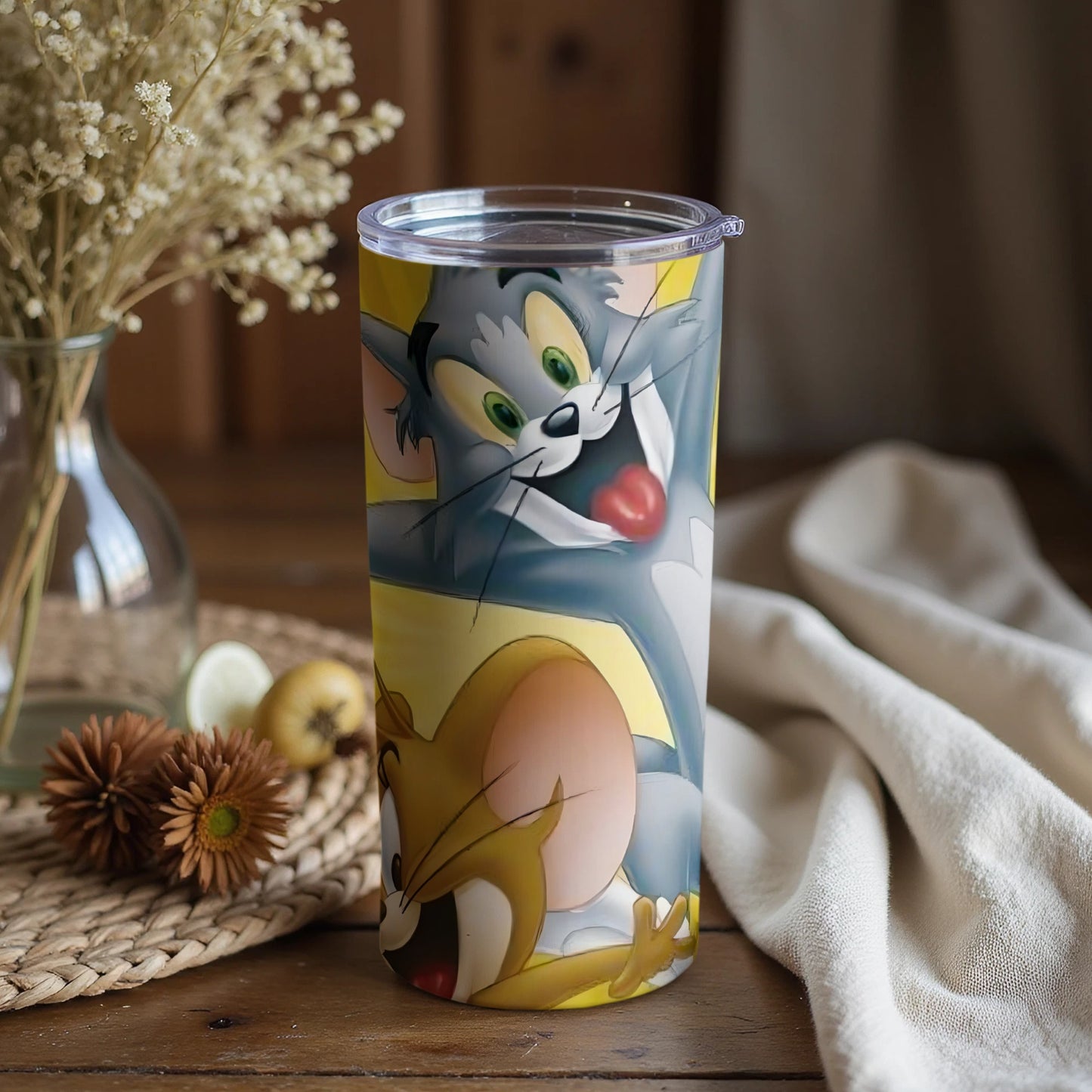 Tom and Jerry Cartoon Illustration Tumbler