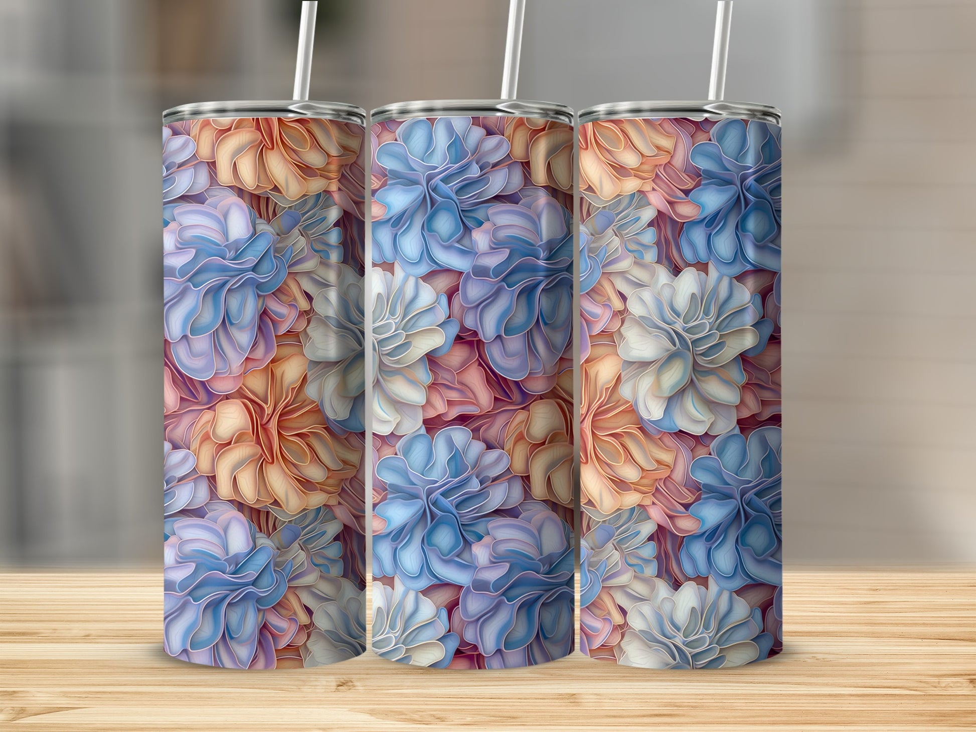 Vibrant Floral Patterned Insulated Tumbler Drinkware