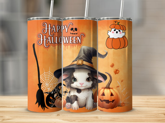 Cute Halloween Goat Witch Pumpkin Ghost Tumbler