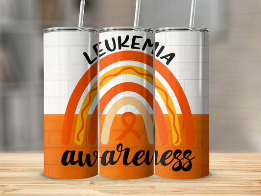 Leukemia Awareness Rainbow Design Tumbler Product