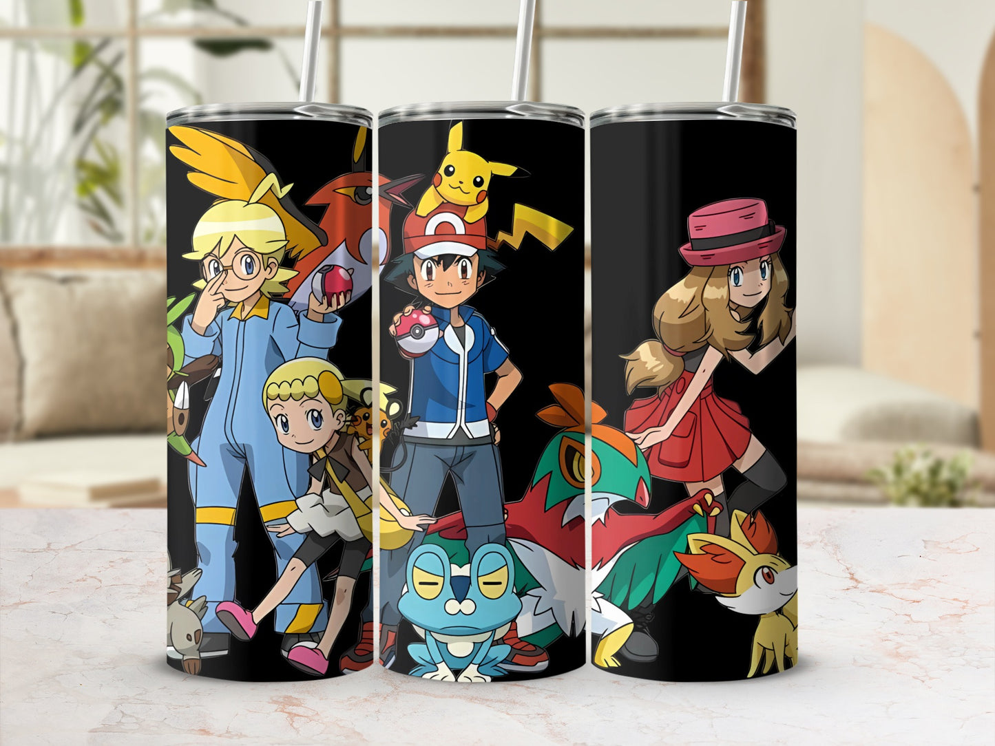 Colorful Anime Characters Design on Tumbler Cup