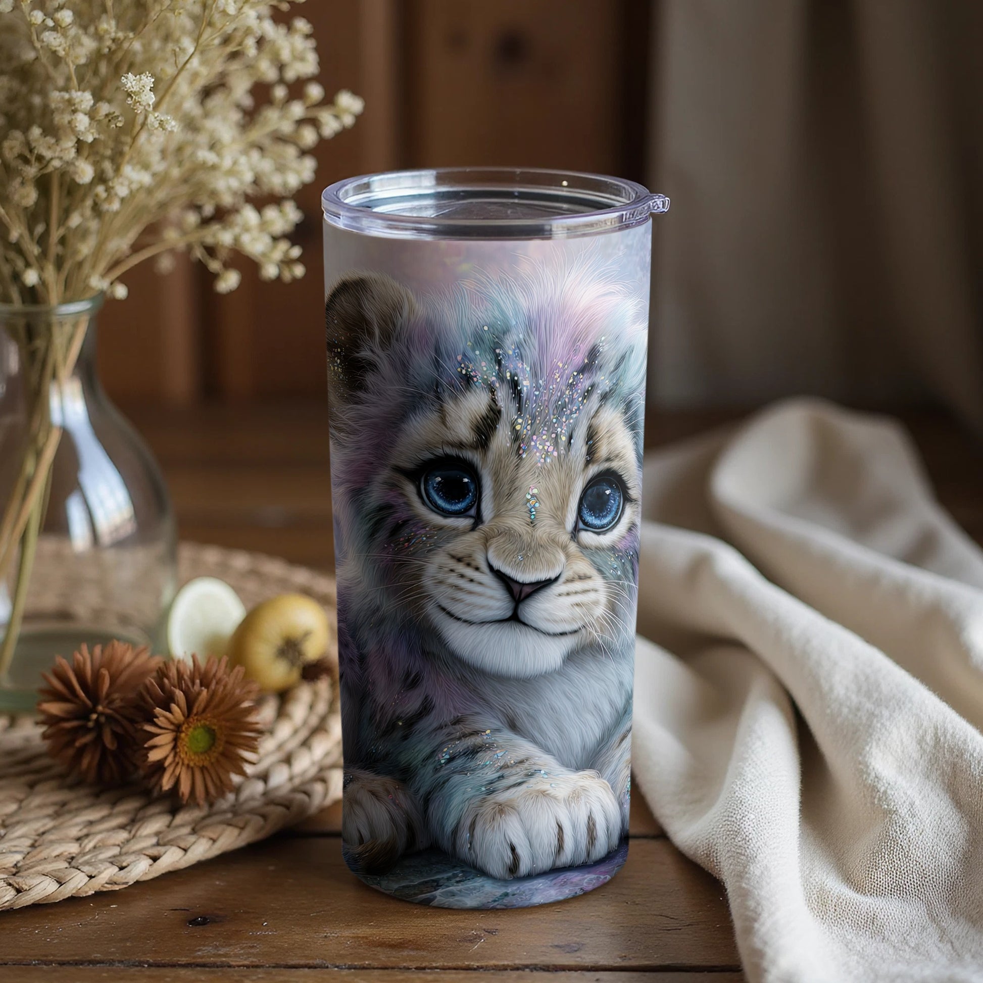 Adorable Fantasy Lion Cub Double Wall Tumbler
