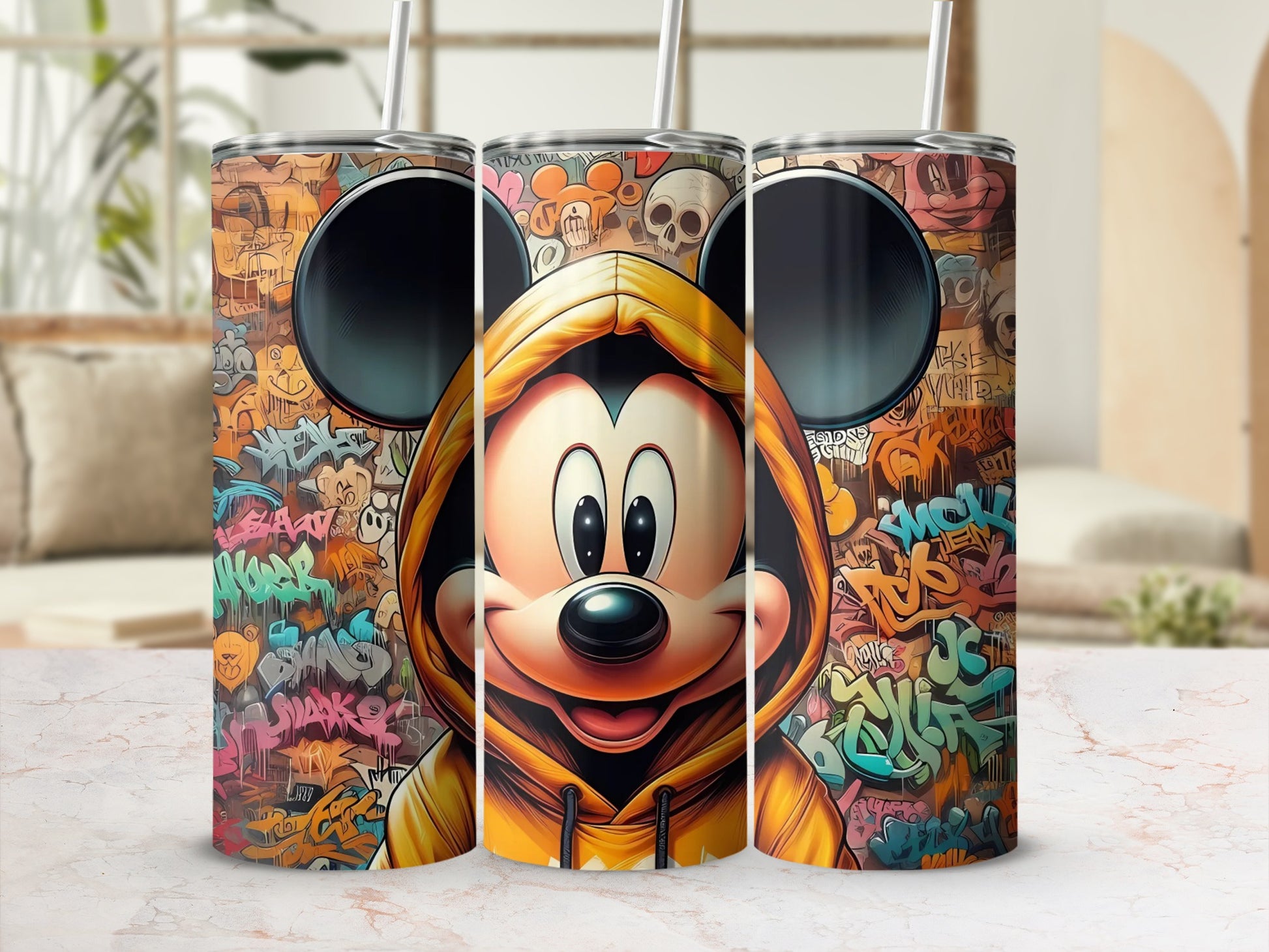 Colorful Graffiti Art Theme Mickey Mouse Tumbler Product