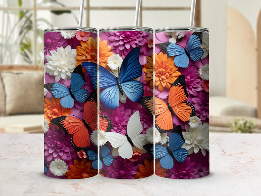 Vibrant Butterflies Blooming Flowers Artistic Tumbler product type
butterfly tumbler
floral tumbler
colorful tumbler
nature inspired
spring tumbler
summer tumbler
aesthetic drinkware
unique design
butterfly gift
flower pattern
vibrant colors
beverage holder
tumbler cup
personalized gift
pretty design
garden theme
insect art
drinkware accessory
3D effect
floral pattern