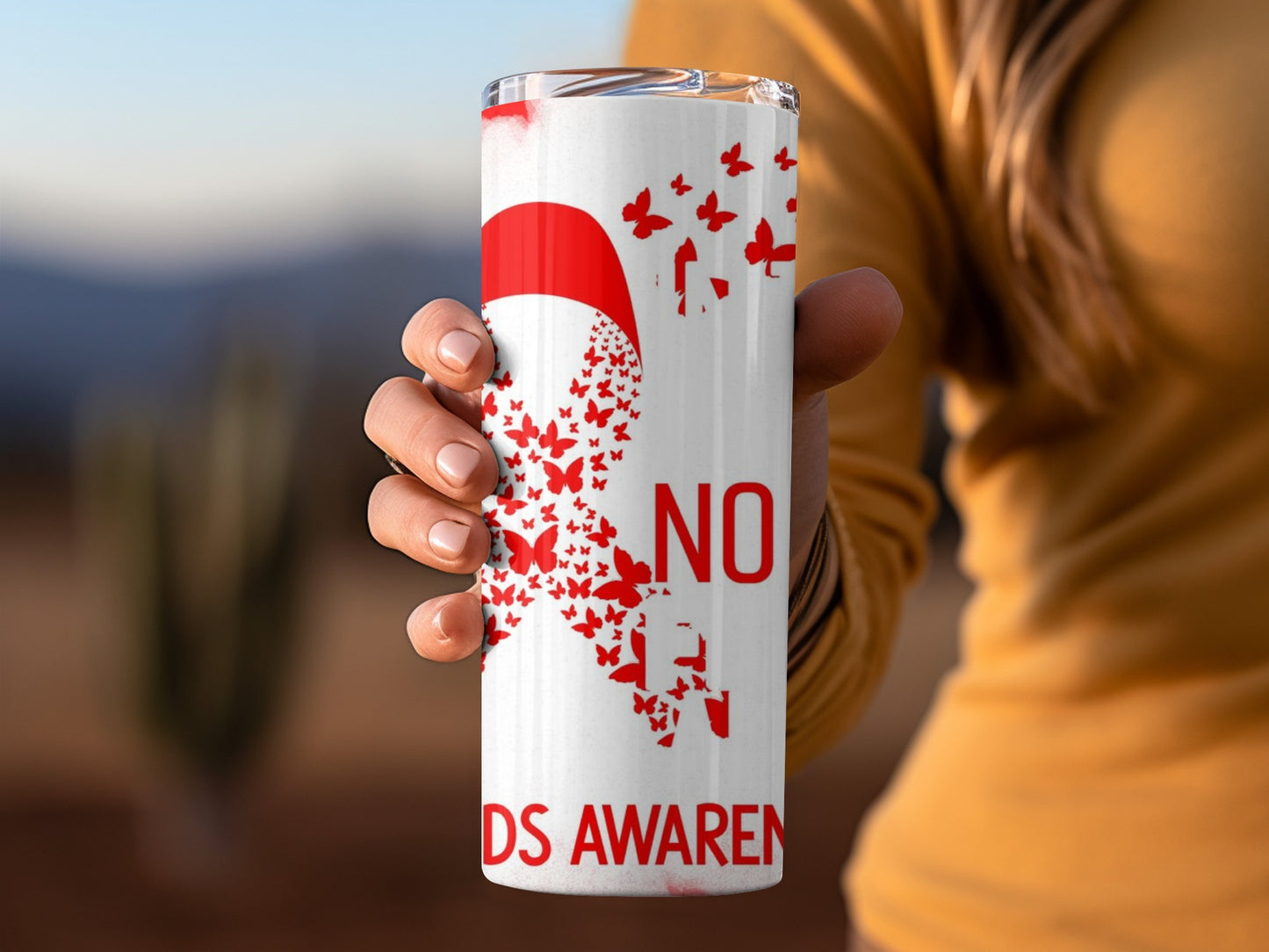 No AIDS Awareness Design Insulated Tumbler Product