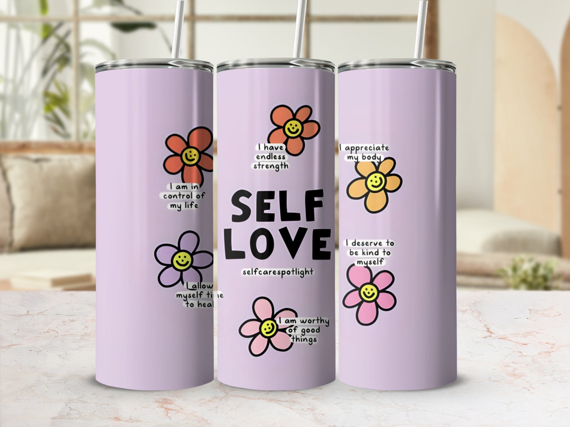 Self Love Selfcare Spotlight Motivational Tumbler