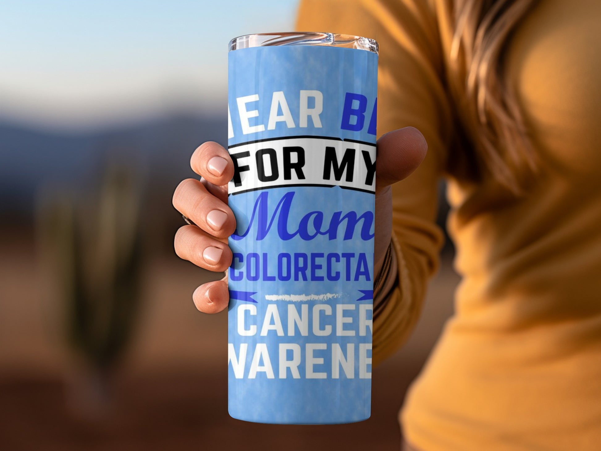 Wear Blue for My Mom Colorectal Cancer Awareness Tumbler