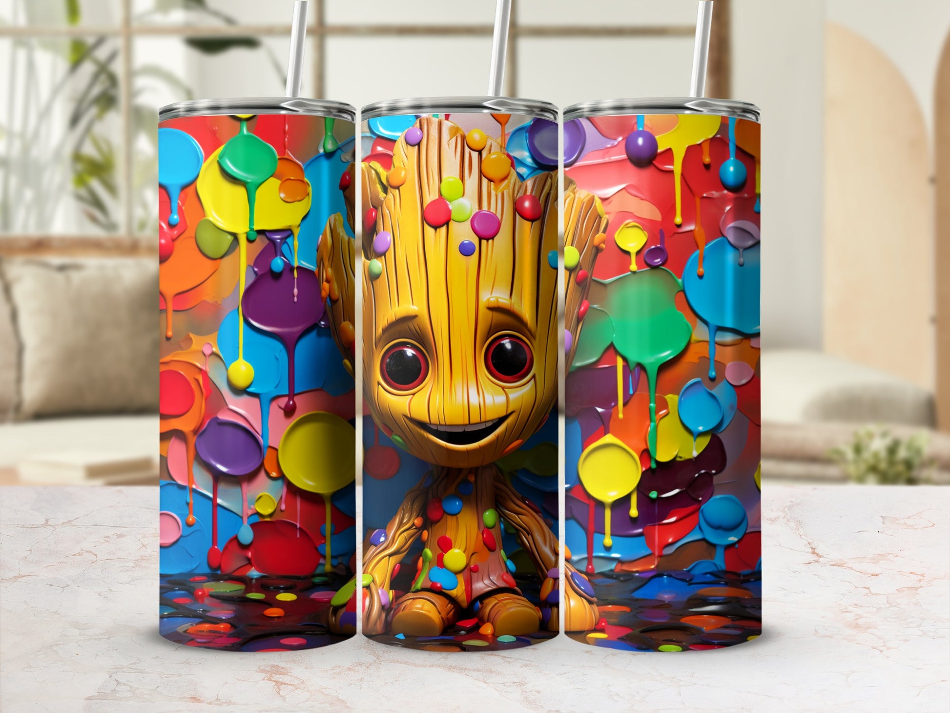 Vibrant Colorful Character Design Tumbler Product