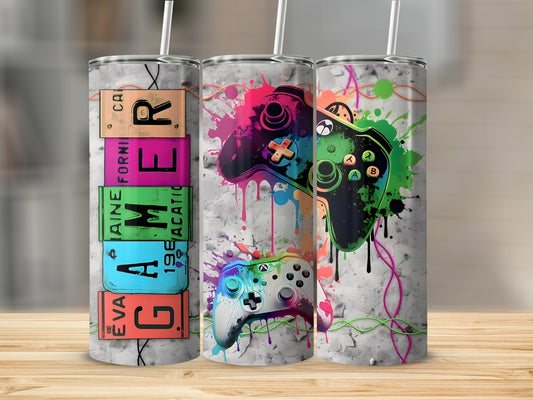Colorful Gamer Themed Tumbler Set for Enthusiasts