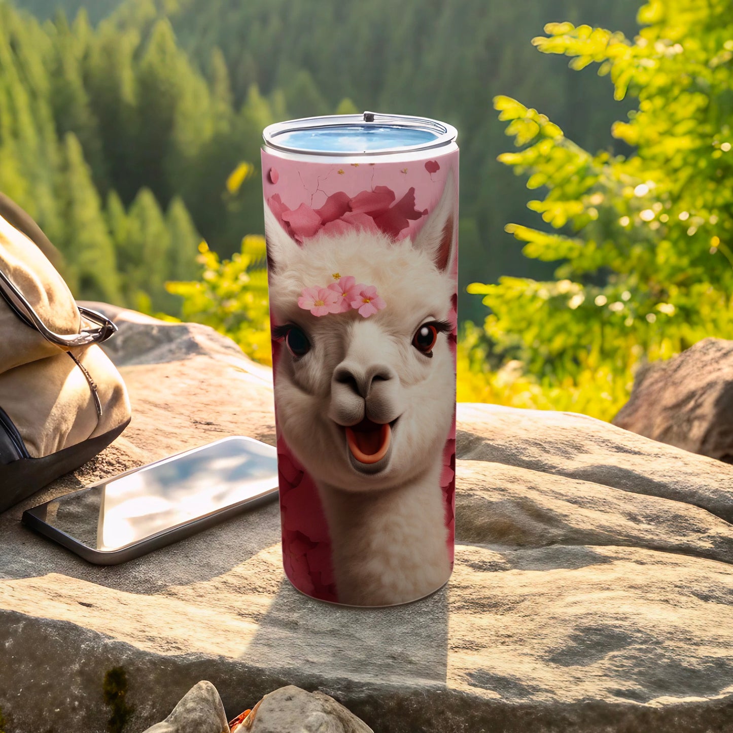 Smiling Alpaca Flower Headband Beverage Holder product type

Alpaca
Llama
Flower crown
Pink petals
Cute animal
Animal art
Tumbler
Travel mug
Insulated cup
Drinkware
Beverage
Happy design
Floral pattern
Gift idea
Nature lover
Outdoor
Forest
Summit view
Unique gift
Designer cup