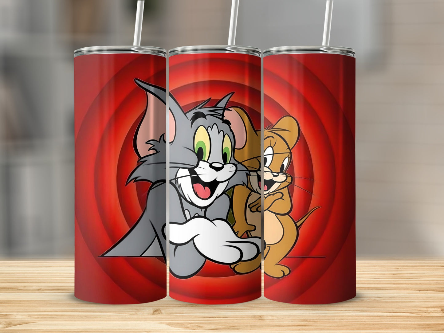 Playful Cartoon Cat and Mouse Tumbler Product