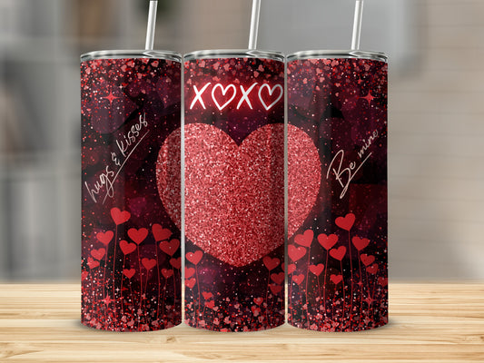 Love Hearts and Hugs Design Tumbler for Valentines