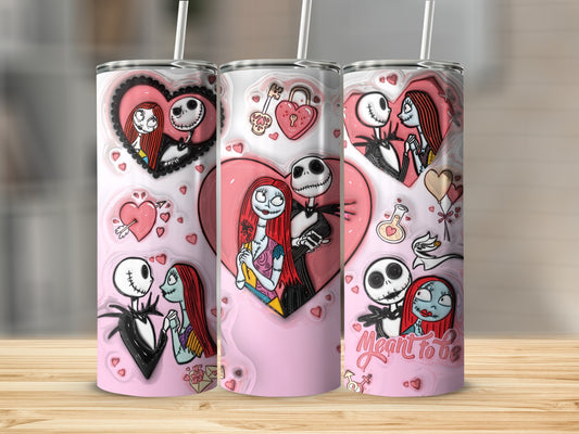 Meant To Be Design Tumbler with Cute Romantic Couple Art