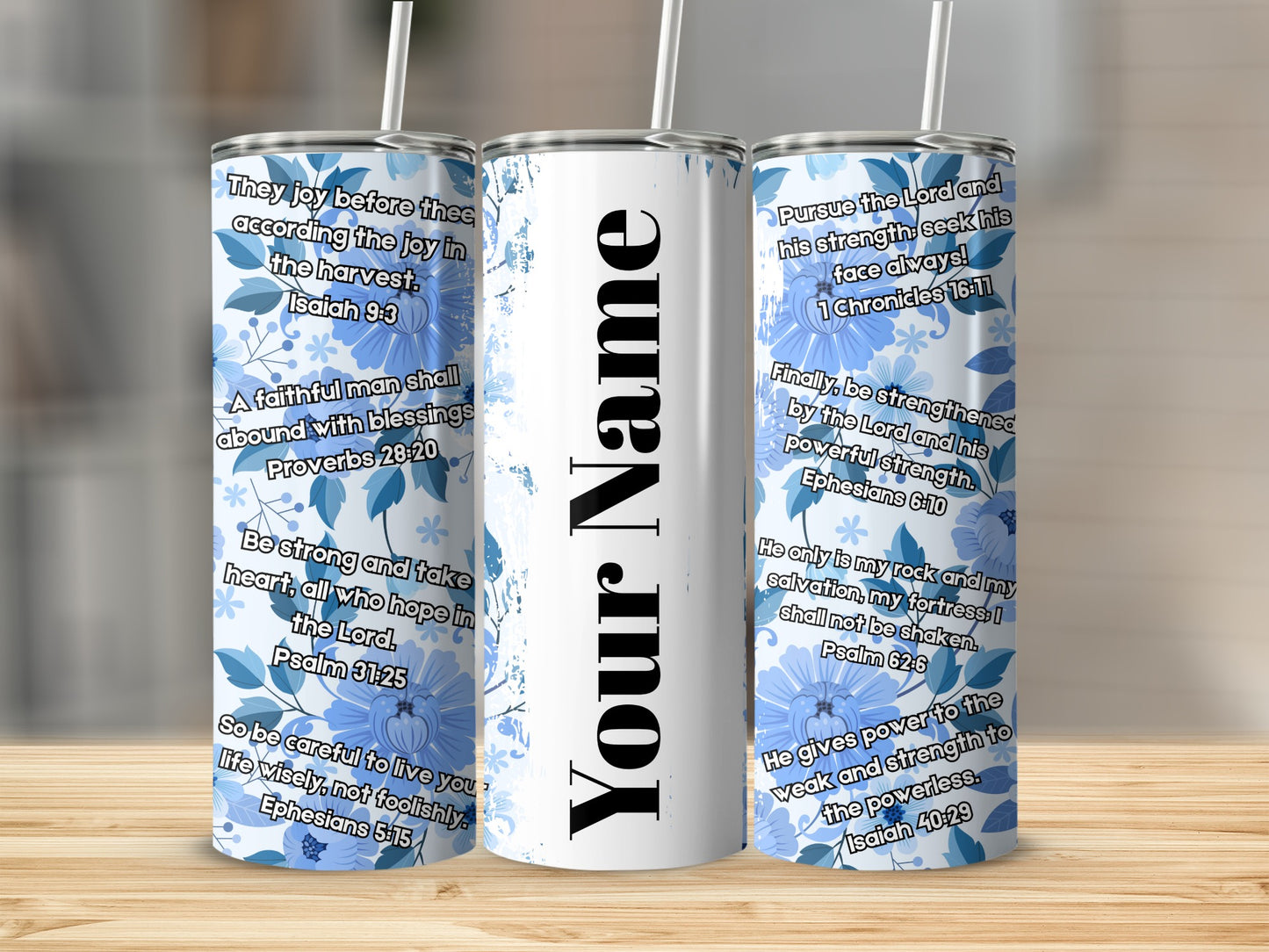 Personalized Inspirational Quotes Floral Tumbler