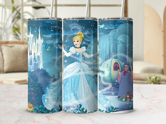 Enchanting Cinderella Design Tumbler Cup Fairy Tale