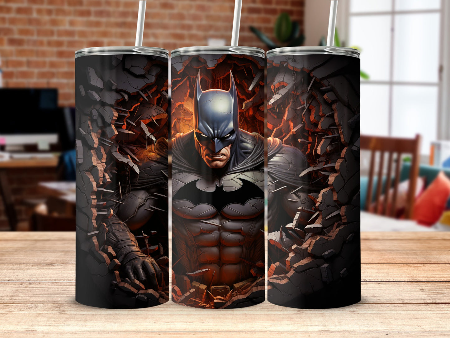 Fierce Dark Knight Artwork on Custom Tumbler Design