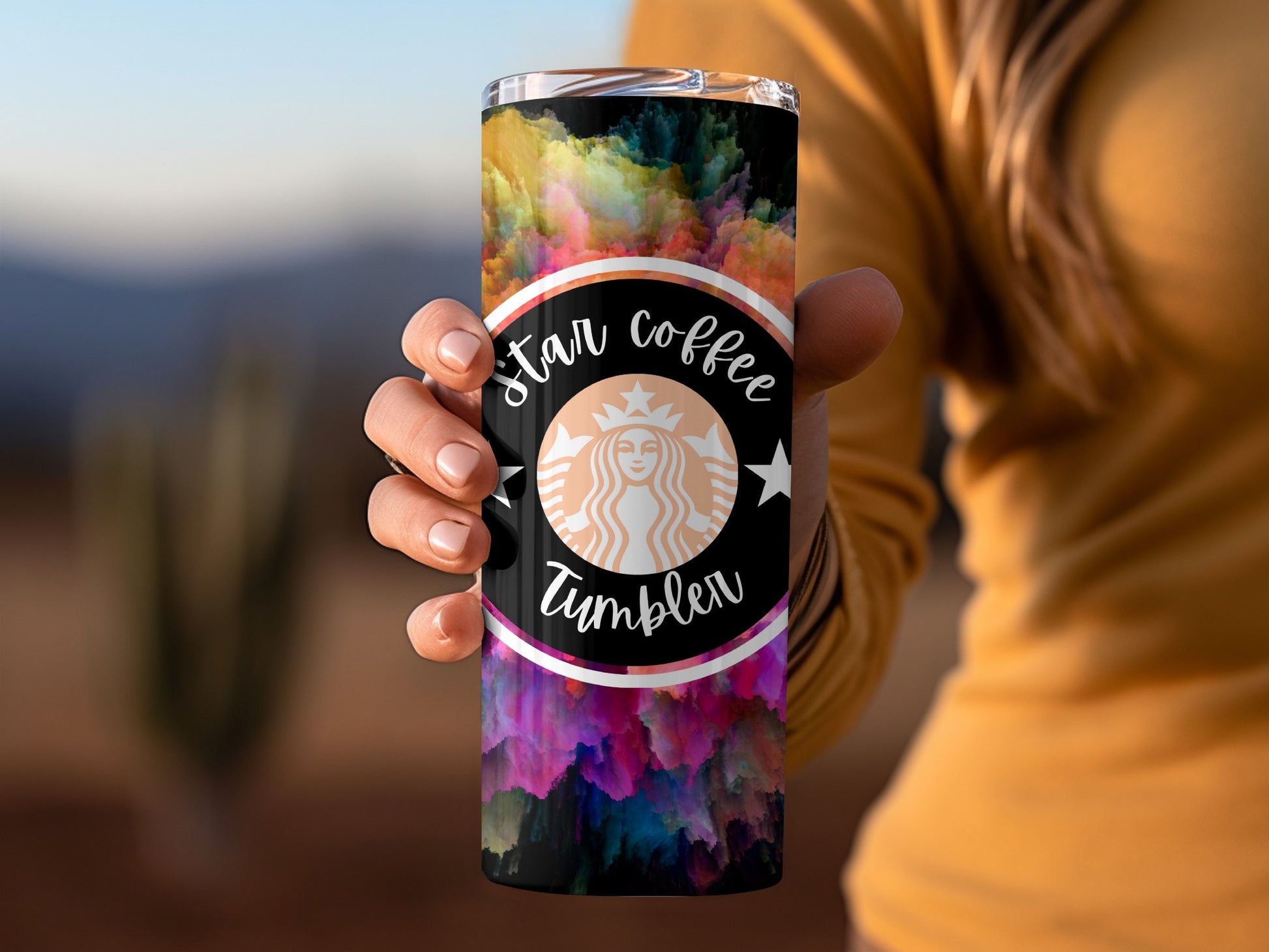 Colorful Art-Style Insulated Star Coffee Tumbler