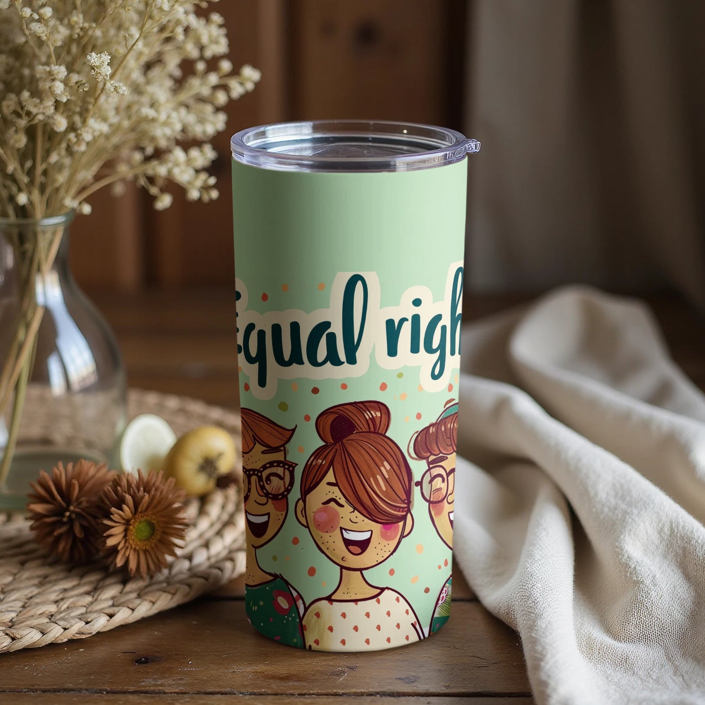 Equal Rights Smiling Faces Artistic Design Tumbler