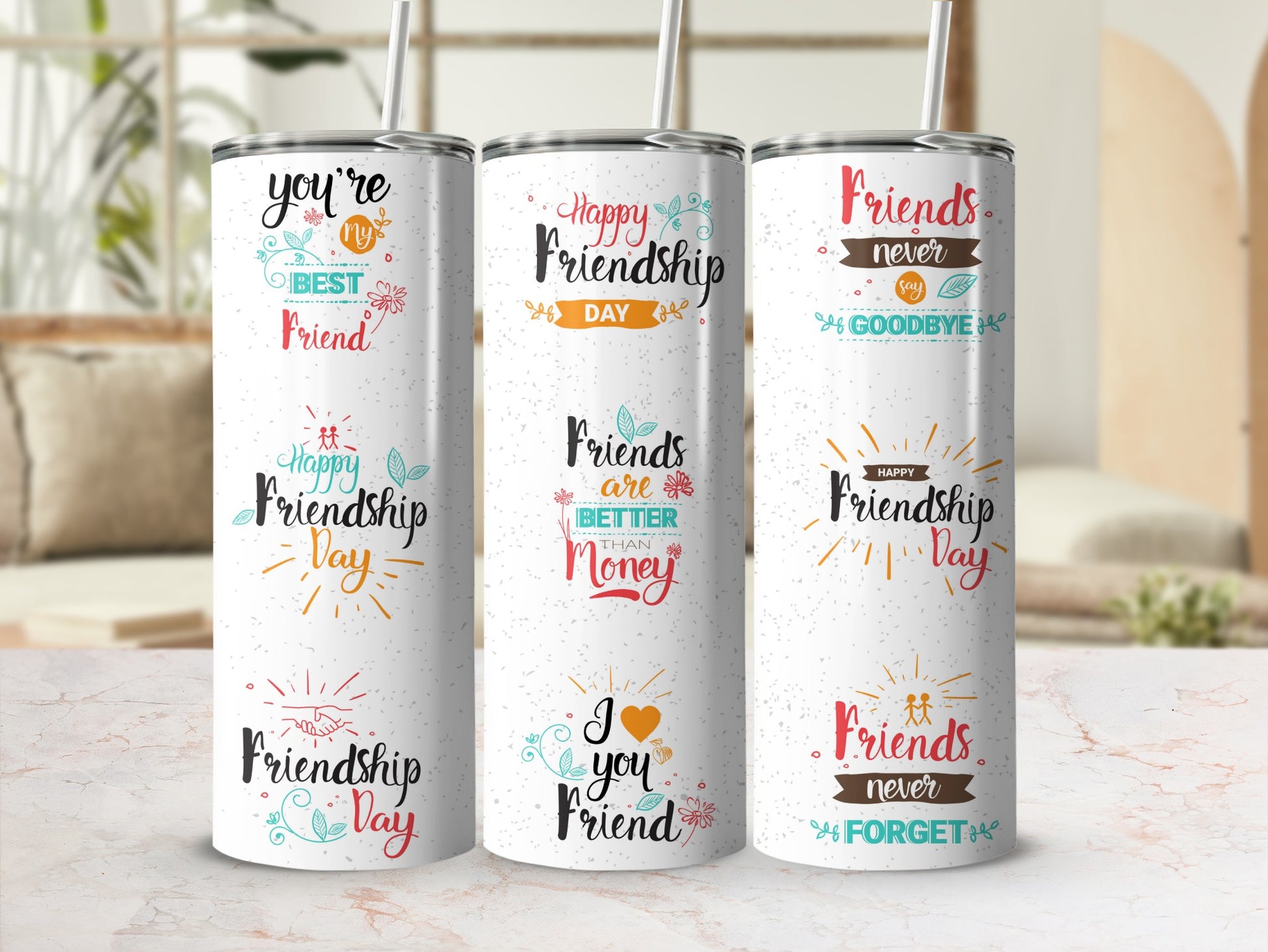 Happy Friendship Day Inspirational Quote Tumblers